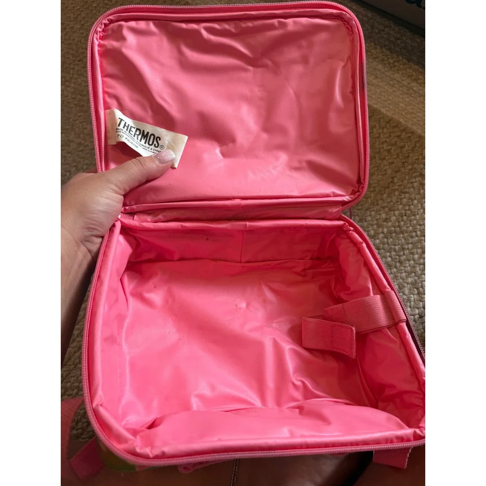 Vintage‎ Barbie Thermos Lunch Box Pink Y2K Soft Insulated Bag Shoulder Strap